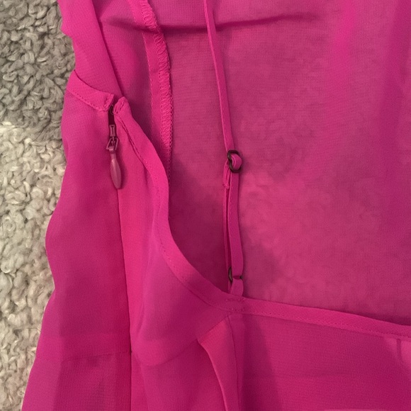 NWT Anthropologie neon berry pink sheer strappy midi dress - Picture 8 of 8